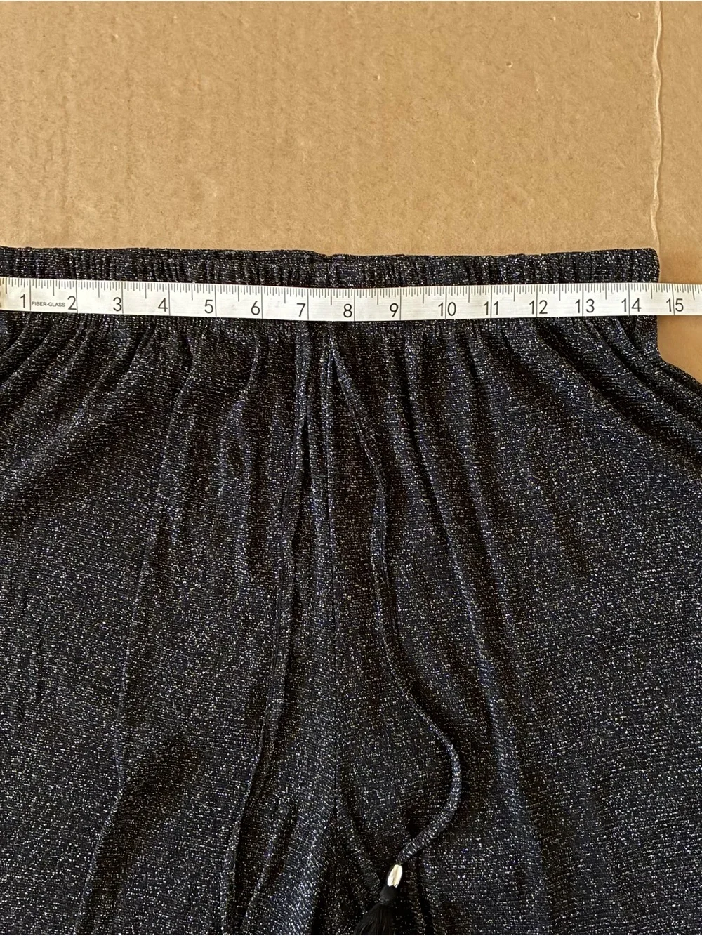 Sandy Beach Swimwear Cover Up Pants XL Wide Leg Black Sheer Sparkly Resortwear